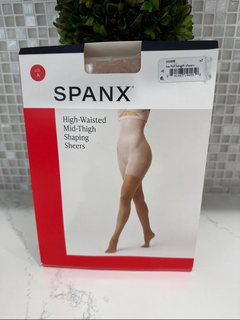 SPANX NIB high waisted mid thigh, shaping sheers Size A